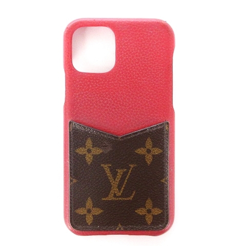 ルイヴィトン LOUIS VUITTON モノグラム バンパー iPhone アイフォンケース 11Pro レザー M69095 赤 レッド 小物 ■SM1 その他_画像1