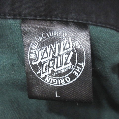 サンタクルーズ SANTA CRUZ シャツ ワンポイント 五分袖 L 緑 グリーン 黒 ブラック 白 ホワイト 青 ブルー /MS メンズ_画像5