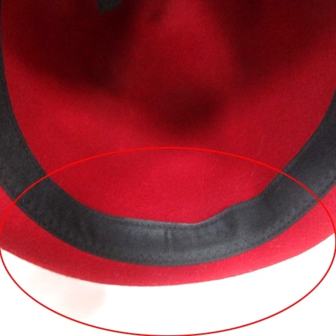 アウラ AURA 帽子 ソフト帽 ボーラーハット ウール 赤 レッド /AU レディース_画像6