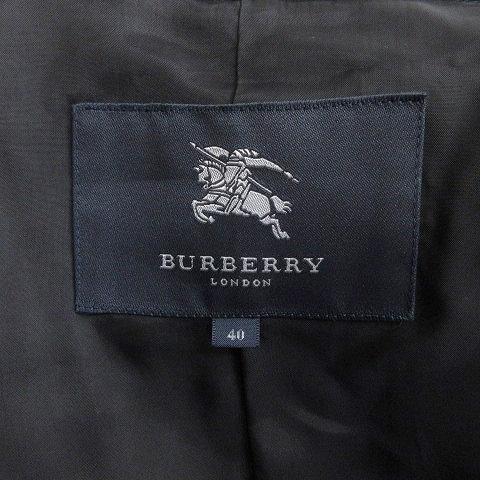 バーバリー ロンドン BURBERRY LONDON トレンチコート ショート丈 総裏 首ホック シャドーチェック 黒 ブラック 40 M位 ■GY14 レディースの画像5