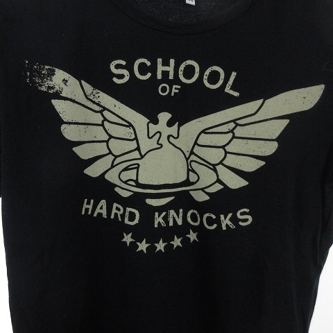 ヴィヴィアンウエストウッドマン School Of Hard Knocks Tシャツ カットソー 半袖 丸首 プリント オーブ 黒 ブラック 44 L位 ■SM1 メンズ_画像3