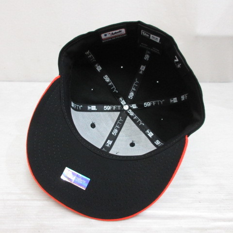 未使用品 ニューエラ NEW ERA 59FIFTY 5950 MLB ボルチモア オリオールズ ベースボール キャップ 帽子 7 1/8 56.8cm 黒 ブラック 正規品_画像6