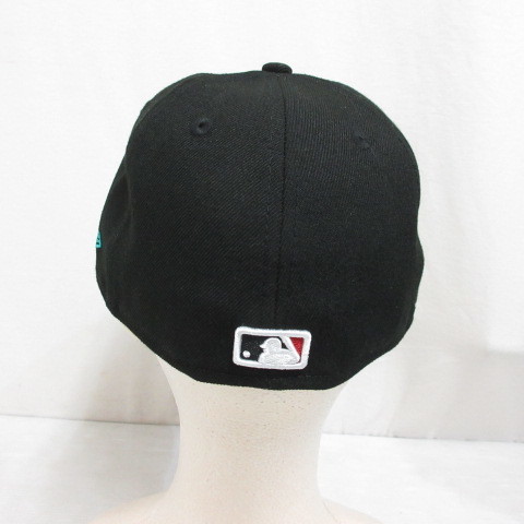 未使用品 ニューエラ NEW ERA 59FIFTY 5950 MLB アリゾナ ダイヤモンドバックス ベースボール キャップ 帽子 7 55.8cm 黒 ブラック 正規品_画像4