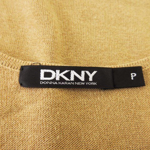 ダナキャランニューヨーク DKNY ニット セーター サマー ニットソー ラウンドネック 半袖 コットン さっくり シャリ感 薄手 P ベージュ_画像6