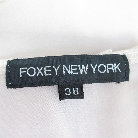 フォクシーニューヨーク FOXEY NEW YORK 21519-AVAG13 長袖 ボレロ カーディガン 前開き ショート丈 38 ピンク系 日本製 フリル 無地 レデ_画像3