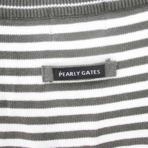  Pearly Gates PEARLY GATES спорт одежда Golf одежда вязаный лучший 5 пепел серия серый окантовка рисунок Logo Mark хлопок хлопок мужской 