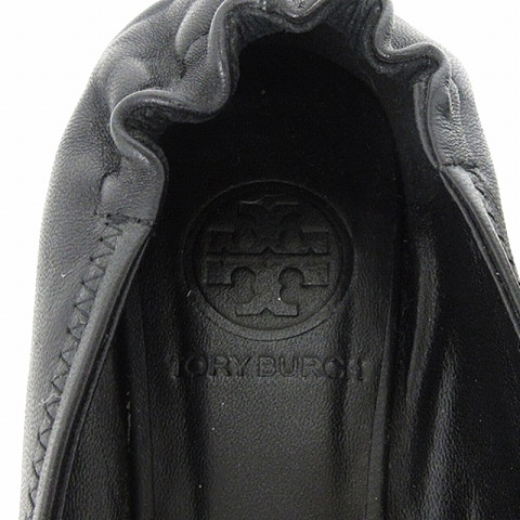 トリーバーチ TORY BURCH ミニー トラベル バレエシューズ フラットシューズ レザー 黒 ブラック 8M 24.5cm位 靴 ■SM1 レディース_画像6