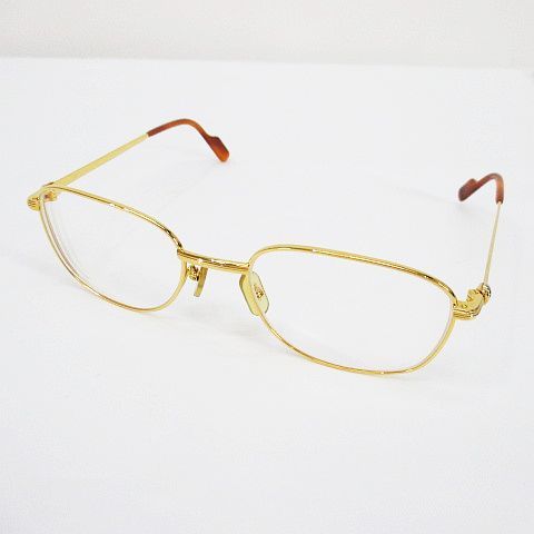 カルティエ Cartier トリニティ 眼鏡 メガネ 度入り 52□19 135 ゴールド フルリム アイウェア フランス製 服飾小物 レディース_画像1