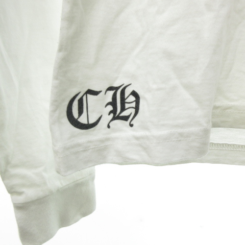クロムハーツ CHROME HEARTS クロス Tシャツ カットソー ロンT 長袖 フローラル 総柄 USA製 国内正規品 白 ホワイト S 0309 レディースの画像5