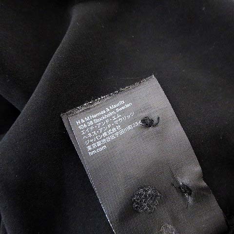 エイチ&エム H&M シャツ ブラウス 比翼ボタン とろみ 落ち感 長袖 M 黒 ブラック レディースの画像6