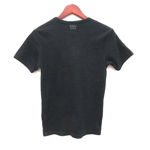 アヴィレックス AVIREX Tシャツ カットソー 半袖 Vネック リブ S 黒 ブラック /CT メンズ_画像4