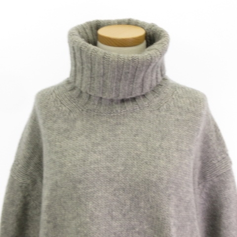  Galerie Vie GALERIE VIE Tomorrowland штраф шерсть с высоким воротником тянуть over вязаный свитер серый S женский 