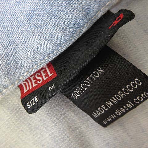 ディーゼル DIESEL ジャケット デニム レース リボン ウォッシュ加工 薄手 ショート丈 7分袖 S ライトブルー レディース_画像6