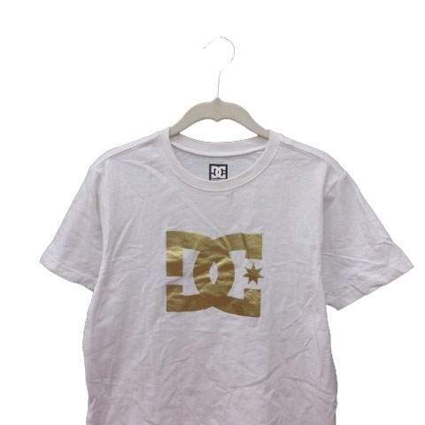 ディーシーシューズ DC SHOES Tシャツ カットソー クルーネック プリント 半袖 160 白 ホワイト 金色 ゴールドカラー /MS キッズ_画像2
