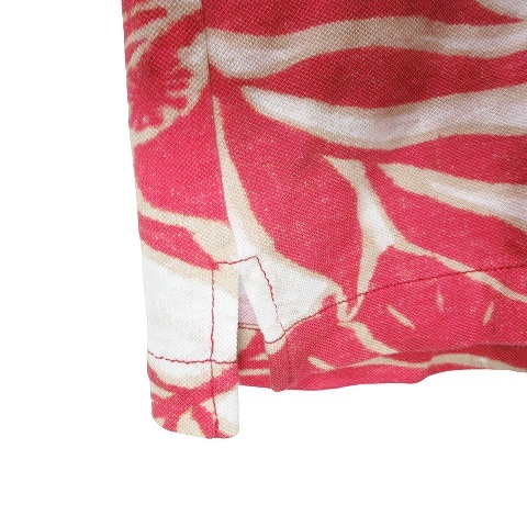 チルコロ1901 CIRCOLO1901 美品 半袖 シャツ オープンカラー ハイビスカス 花柄 M 赤 レッド IBO49 X メンズ_画像5