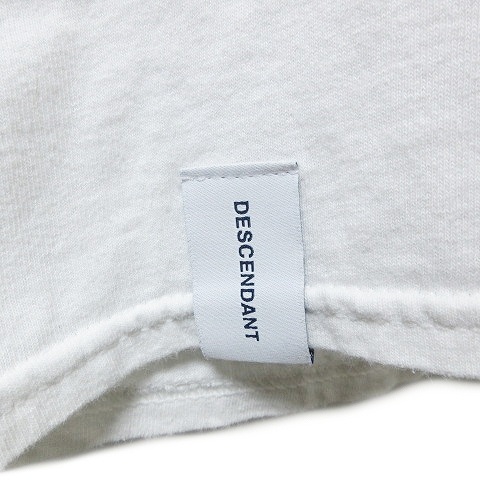ディセンダント DESCENDANT 近年 Tシャツ 半袖 カットソー プリント クルーネック 3 L相当 白 IBO49 X メンズ_画像4