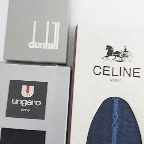 未使用品 セリーヌ CELINE ダンヒル dunhill ウンガロ UNGARO 靴下 ソックス ビジネスソックス 3足セット 紺 黒 ネイビー ブラック 25 メン_画像3