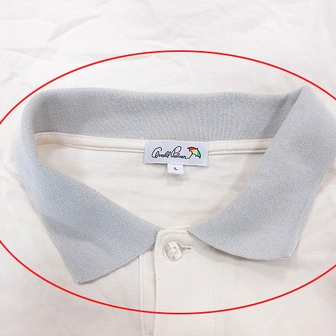  Arnold Palmer Arnold Palmer polo-shirt short sleeves L ivory white white /AU lady's 