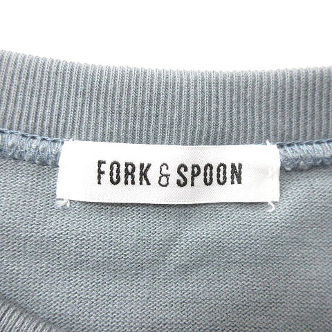 アーバンリサーチ ドアーズ URBAN RESEARCH DOORS FORK&SPOON カットソー Tシャツ クルーネック 半袖 One 水色 ライトブルー レディース_画像5