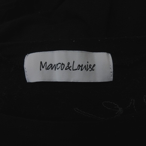 マルコアンドルゥイーズ Marco&Louise カットソー 半袖 刺繍 黒 ブラック /YI レディース_画像6