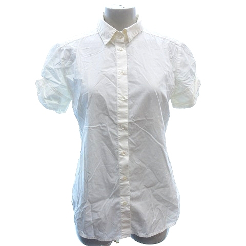 マレーラ MARELLA ステンカラーシャツ ブラウス ロールアップ 半袖 40 クリーム色 白 ホワイト /AU レディース_画像1
