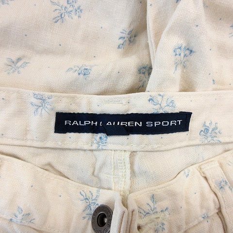 Ralph Lauren RALPH LAUREN SPORT sport wear painter's pants strut floral print flax .linen.9 ivory white white 