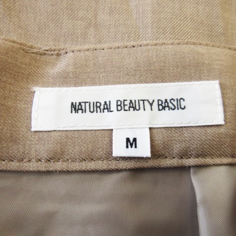 ナチュラルビューティーベーシック NATURAL BEAUTY BASIC スカート フレア ミモレ ロング タック 薄手 さっくり シャリ感 通勤 M ベージュ_画像6