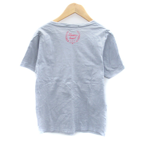  Beams Heart BEAMS HEART T-shirt cut and sewn short sleeves round neck print gray /SY36 lady's 