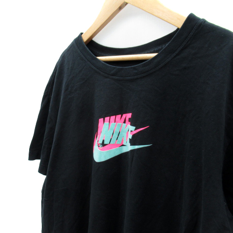 ナイキ NIKE Tシャツ カットソー 半袖 ラウンドネック ロゴプリント L 黒 ブラック /SY45 メンズ_画像4