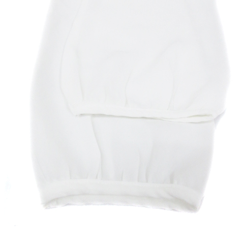 a-*ve*ve Michel Klein a.v.v blouse cut and sewn long sleeve round neck pleat see-through plain M white white lady's 