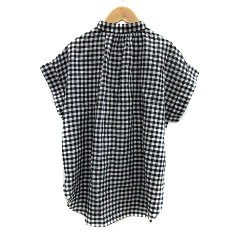  Spick & Span Spick&Span рубашка блуза короткий рукав серебристый жевательная резинка в клетку чёрный черный белый белый /YS34 женский 