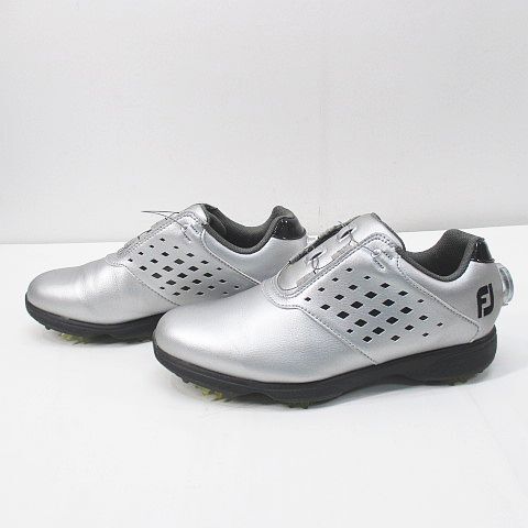 フットジョイ FootJoy ゴルフシューズ Eコンフォート ボア 23.5cm シルバー レザー調 レディース_画像2