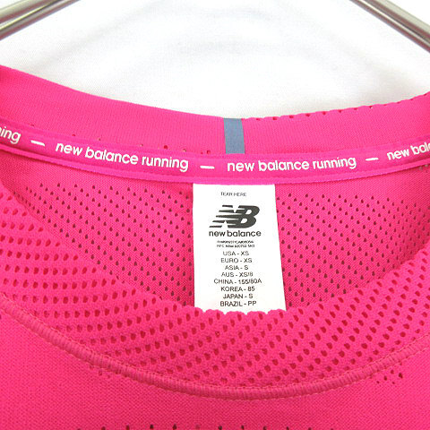 ニューバランス NEW BALANCE Q Speed ジャガード メッシュ ショート スリーブ Tシャツ カットソー 半袖 AWT13277 スポーツウェア ピンク_画像3