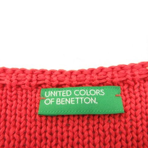 ユナイテッド・カラーズ・オブ・ベネトン UNITED COLORS OF BENETTON ニットタンクトップ Vネック 赤 XS *A426 レディース_画像3