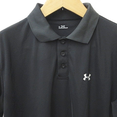 アンダーアーマー UNDER ARMOUR ゴルフ ポロシャツ 半袖 刺繍 黒 ブラック LG メンズ_画像4