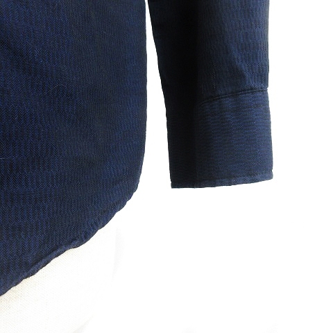 レノマ renoma HOMME シャツ ステンカラー 長袖 薄手 コットン 総柄 XL 紺 ネイビー トップス /BT メンズ_画像6