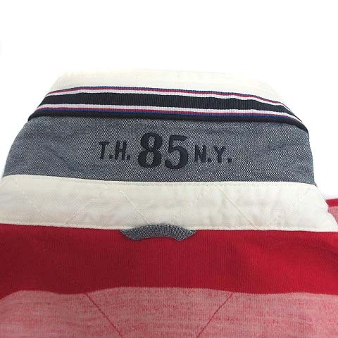 トミーヒルフィガー TOMMY HILFIGER ボーダー ラグビーシャツ ラガーシャツ ヴィンテージフィット 長袖 レッド 赤 M 08878A5546 メンズ_画像4