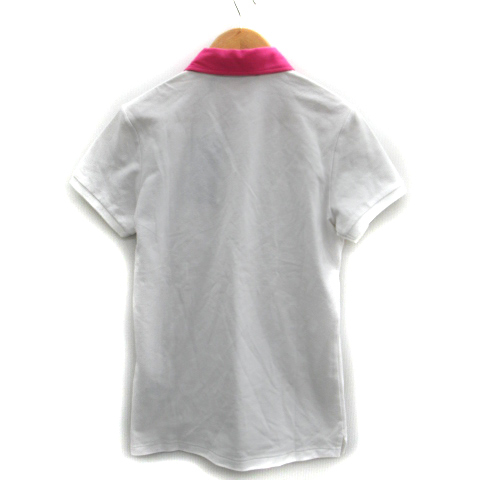 ラルフローレン RALPH LAUREN GOLF ゴルフウェア ポロシャツ 半袖 ポロカラー ロゴ刺繍 S 白 ホワイト ピンク /SM24 レディース_画像2