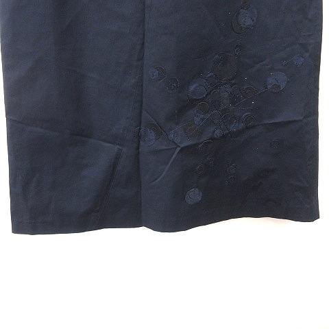 カールラガーフェルド KARL LAGERFELD 台形スカート ロング 刺繍 紺 ネイビー /YI レディースの画像3