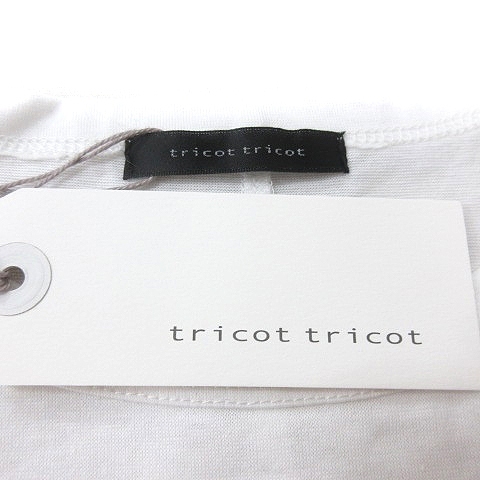 未使用品 トリコトリコ tricot tricot カットソー Tシャツ クルーネック プリント 半袖 S 白 ホワイト /MN レディース_画像5