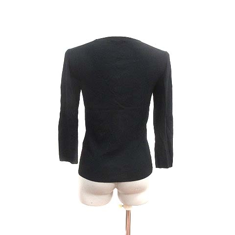  Indivi INDIVI cardigan knitted V neck long sleeve 38 black black /YK lady's 