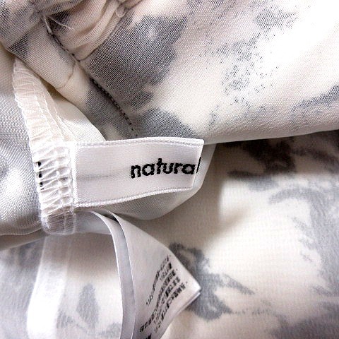 natural couture スカート フレア ロング 総柄 M 白 ホワイト /RT レディース_画像5