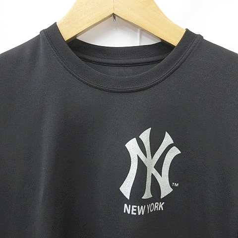 カイタックファミリー Tシャツ 半袖 ニューヨークヤンキース ロゴ 丸首 黒 ブラック L メンズ_画像4