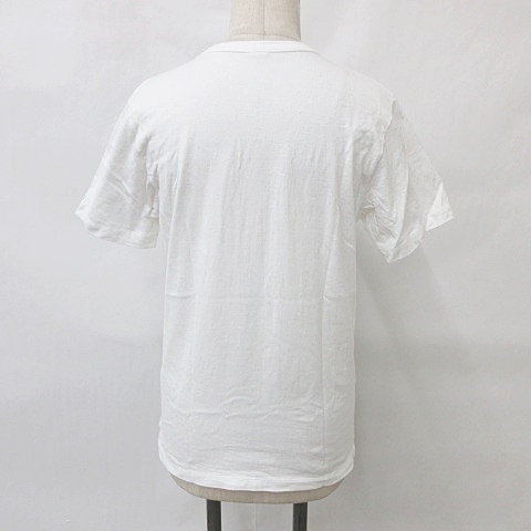 ワイズ Y's Tシャツ カットソー 半袖 丸首 ドローイング プリント 綿 白 ホワイト 2 メンズ レディース_画像2