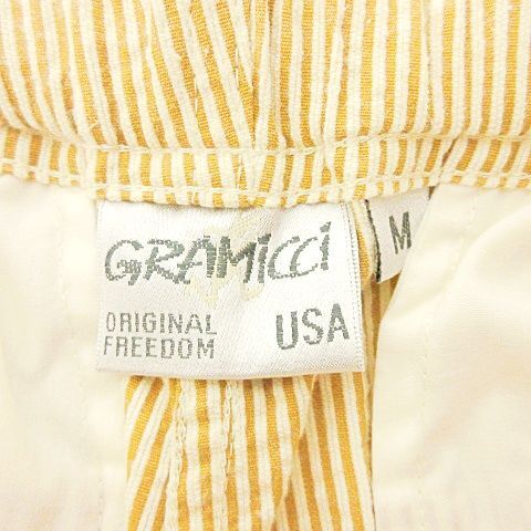 グラミチ GRAMICCI 18ss ショートパンツ ストライプ ベルト付き ショーツ M 黄 イエロー ■U90 メンズ_画像4