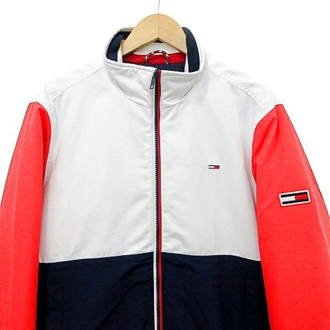 トミー TOMMY JEANS 国内正規 近年 中綿 パテッドジャケット ブルゾン アウター M マルチカラー 白 紺 ネイビー 赤 レッド IBO49 メンズ_画像3