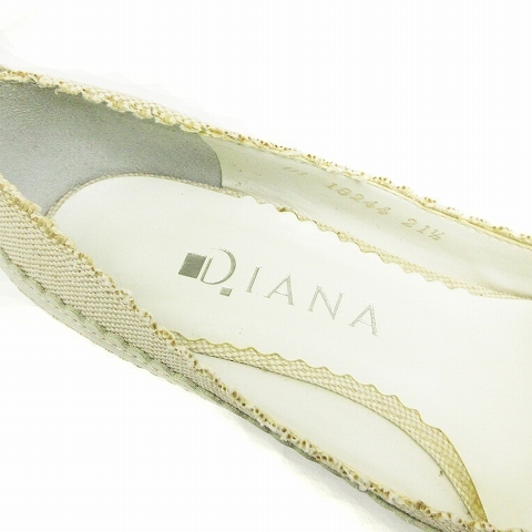 ダイアナ DIANA パンプス リボン ポインテッドトゥ ヒール レザー 白 ホワイト 21.5 ■002 レディース_画像7