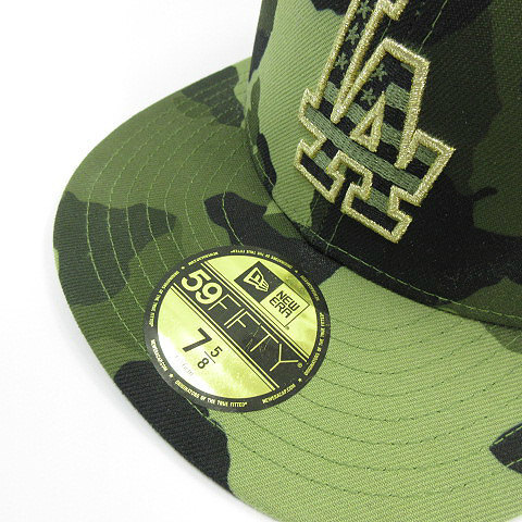 ニューエラ NEW ERA 軍隊記念日 迷彩 カモフラ 59FIFTY LA CAP ドジャース ベースボール キャップ 帽子 7 5/8 60.6cm_画像6