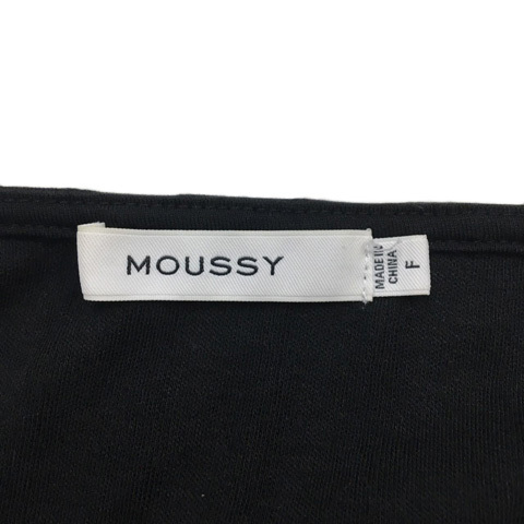 マウジー moussy カットソー プルオーバー Vネック レースアップ リブ メロウ 長袖 F 黒 ブラック レディース_画像5