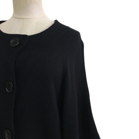  Courreges courreges cardigan knitted round neck plain 7 minute sleeve 38 black black lady's 